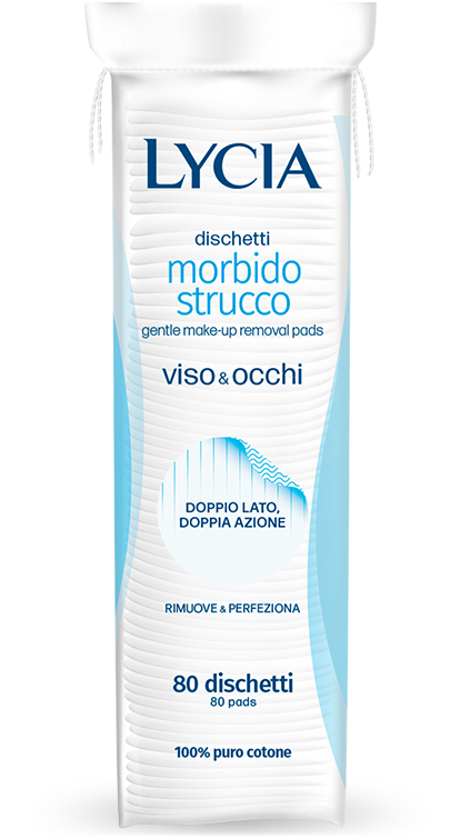 Lycia Dischetti Struccanti Viso e Occhi in Cotone 80 pezzi